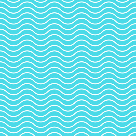 Wave background vector seamless pattern, blue and white wave lines, abstract waved geometric effect backdrop texture illustrationのイラスト素材