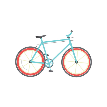 Bicycle isolated vector illustration, flat cartoon bike on white backgroundのイラスト素材
