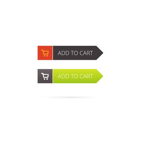 Add to cart button vector with shopping cart icon on white backgroundのイラスト素材