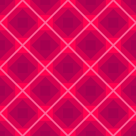 Seamless vector background with rhombus pink color pattern, repeated fabric backdrop with abstract geometric checkered rhomb ornament designのイラスト素材