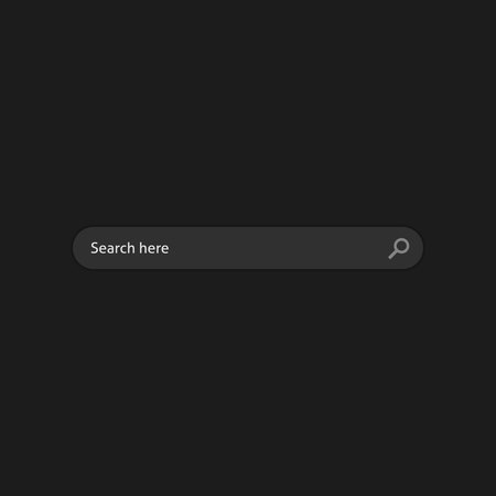 Search bar vector illustration on dark black background, simple search box field ui elementのイラスト素材