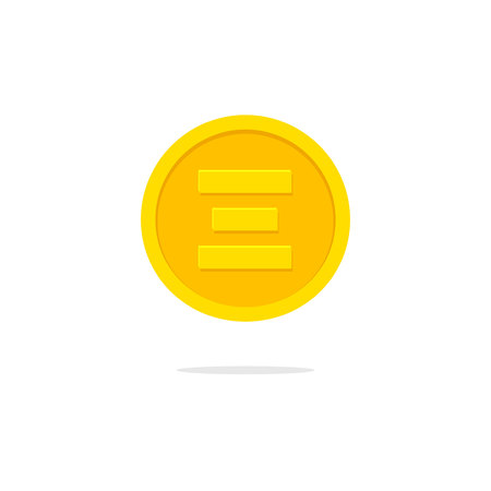 Ethereum coin icon vector, flat cartoon ether cryptocurrency money isolatedのイラスト素材