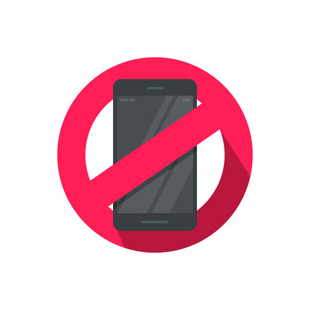 No mobile phone sign vector illustration.のイラスト素材