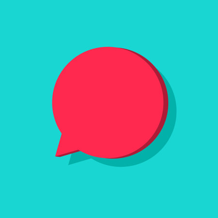 Chat bubble icon vector isolated, flat cartoon dialog bubble speech symbol, messages concept, sms or...