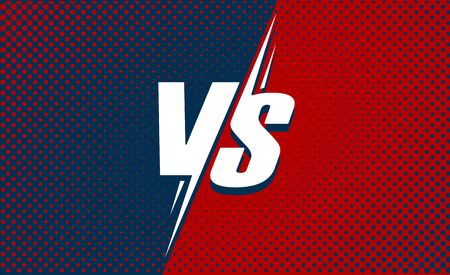 Vs or versus text poster for battle or fight game vector flat cartoonのイラスト素材