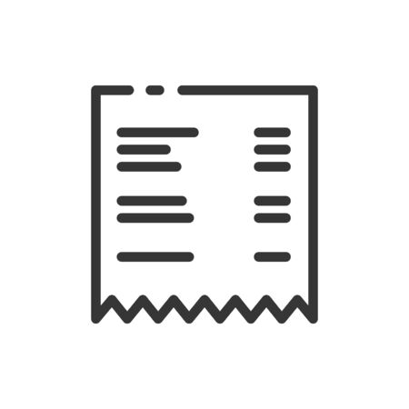 Paper receipt icon line outline art vector symbol isolatedのイラスト素材