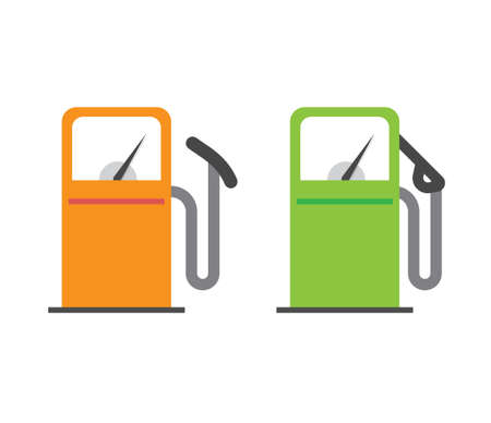 Gas petrol station icon vector, gasoline fuel refill oil pump sign symbol flat cartoon isolated pictogram clipart imageのイラスト素材