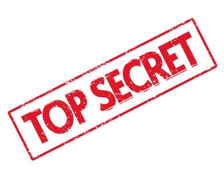 Top secret rubber stamp vector icon grundy retro vintage old style illustration, confidential military spy info label clipart imageのイラスト素材