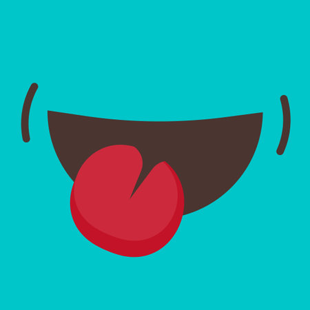 Smile with tongue off emotion vector icon flat cartoon comic style illustration isolated image clipartのイラスト素材