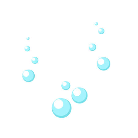 Blue bubbles water vector for wash element isolated flat cartoon clipartのイラスト素材