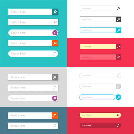 Search bar tab for web ui or ux website with buttons interface template isolated element design set image vector illustrationのイラスト素材