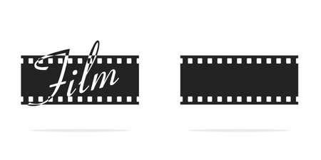 Film strip movie concept vector icon or filmstrip cinema tape frame for copy space text illustration isolated on white backgroundのイラスト素材