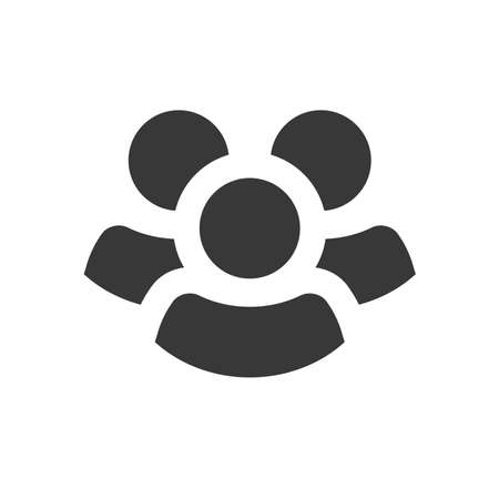 People icon vector or person group pictogram black and white, staff member employee community, human team union graphic shape silhouette design illustration isolated imageのイラスト素材