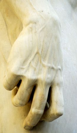 hand of david,made by michelangelo,in frot of palazzo vecchio.の写真素材