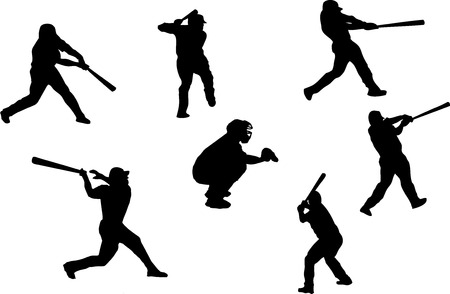 baseball silhuetteのイラスト素材