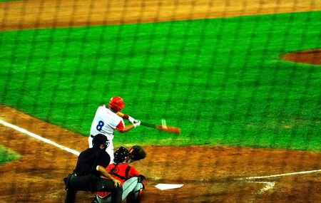 An image of the semifinal game betwen Cuba and Canada,the 25/09/2009.the victory was for the cuba's team,5x1.Cuba,with this victory passed to the final,with USA.のeditorial素材