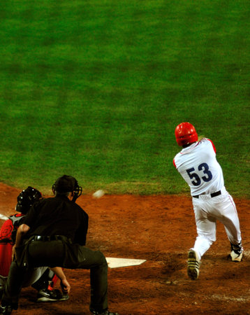 An image of the semifinal game betwen Cuba and Canada,the 25/09/2009.the victory was for the cuba's...