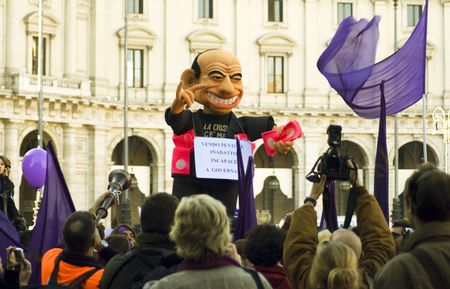 5 december 2009,Piazza della Republica,Rome,NoBday(not berlusconi's Day)The manifestation.のeditorial素材