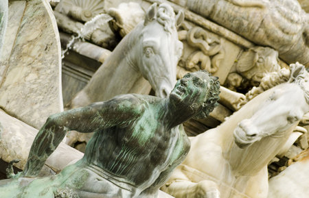 florence,detail of the Neptuno's fountainの写真素材