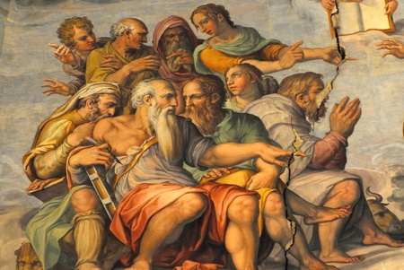 The Brunelleschi's dome in the cathedral of florence, italy. The murals were painted by Giorgio Vasari and Federico Zuccariのeditorial素材