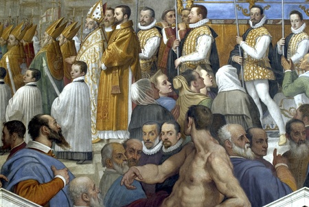 old mural in a church of florenceのeditorial素材