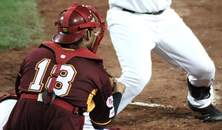 Image of the game betwen USA and Venezuela in the baseball worldcup 2009, in florence, italy.The...