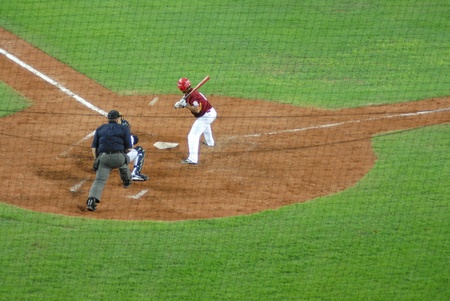 Image of the game betwen USA and Venezuela in the baseball worldcup 2009, in florence, italy.The team of USA was the winner of the game,6x3. のeditorial素材