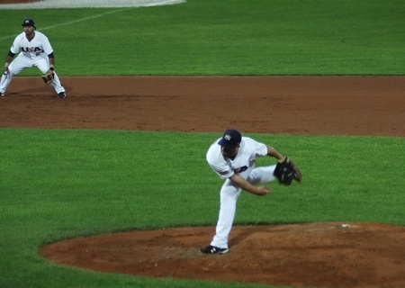 Image of the game betwen USA and Venezuela in the baseball worldcup 2009, in florence, italy.The team of USA was the winner of the game,6x3. のeditorial素材