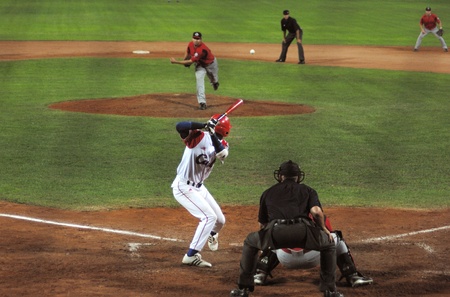 mage of the game betwen Canada and Cuba in the baseball worldcup.Cuba was the winner,5x1,and pass to the final with USA.のeditorial素材