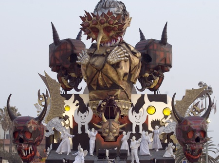 VIAREGGIO, ITALY - MARCH 4  One of the carnival floats in the famous carnival of Viareggio, on March 4, 2012, in Viareggio, Italy  のeditorial素材