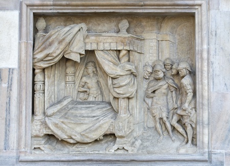 facade of the cathedral of milanの写真素材