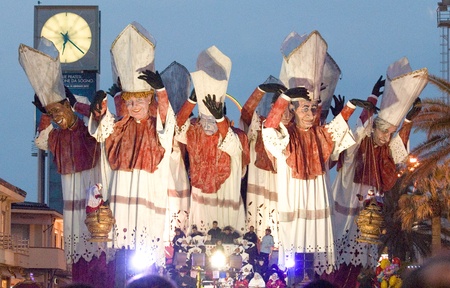 VIAREGGIO, ITALY - MARCH 4  One of the carnival floats in the famous carnival of Viareggio, on March 4, 2012, in Viareggio, Italy  のeditorial素材