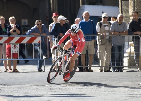 UCI road world championships  Tuscany 2013  Individual time trial  Women Juniors Norway, Solveing Edoy  Note  the identification of athletes has been based on the order of departure  may not be exact even though the attention givenのeditorial素材