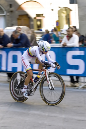 UCI road world championships  Tuscany 2013  Individual time trial  Women Juniors  Jessenia Meneses, from Colombia note  the identification of athletes has been based on the order of departure  may not be exact even though the attention givenのeditorial素材