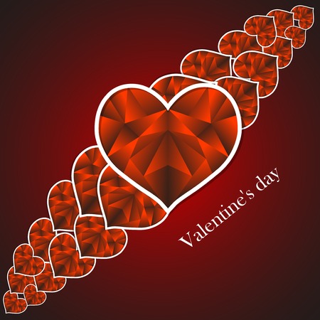 Happy Valentines Day lettering Greeting Card on white background, vector illustrationのイラスト素材