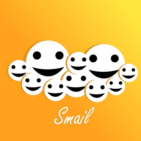 Smile emoticon. Vector illustrationのイラスト素材
