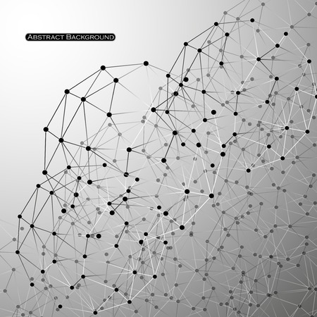 Abstract polygonal sphere background. Futuristic style card. Vector illustrationのイラスト素材
