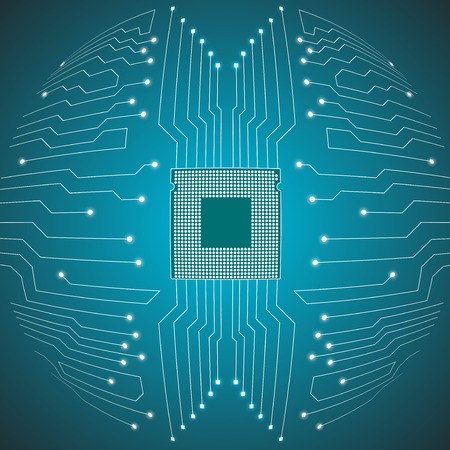 Circuit Board. CPU. Vector illustration. のイラスト素材