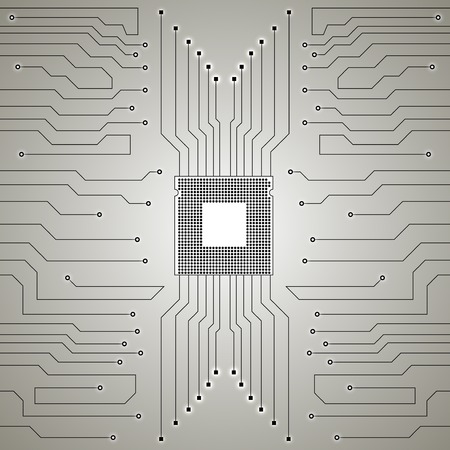 Circuit Board. CPU. Vector illustration. のイラスト素材