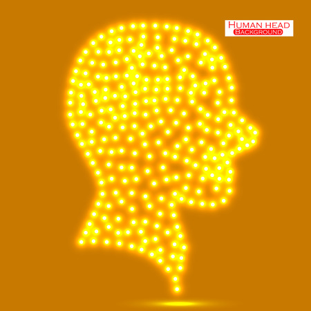 Neon human head. Vector illustration. Eps 10のイラスト素材