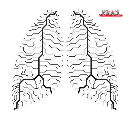 Human lung. Circuit board. Vector illustration. Eps 10のイラスト素材