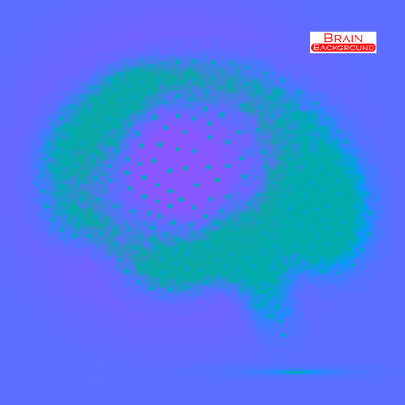 Neon brain. Vector illustration. Eps 10のイラスト素材