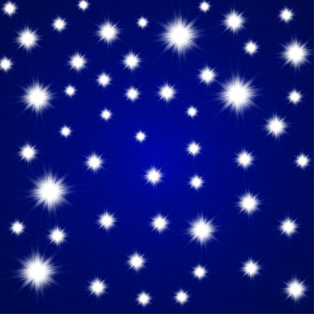 Glittering stars on blue background. Vector illustration. のイラスト素材