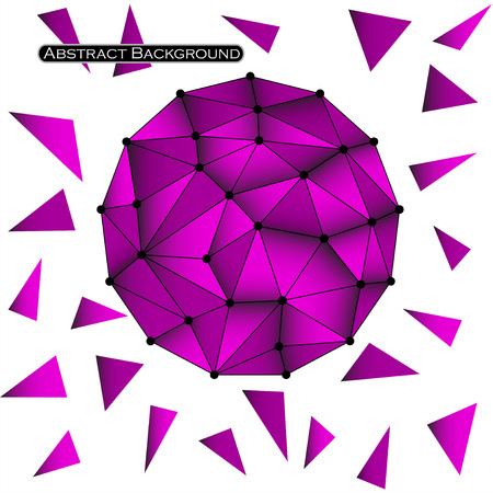 Colorful abstract polygonal sphere with triangles. のイラスト素材