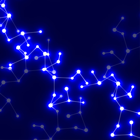 DNA molecule structure glowing background. のイラスト素材