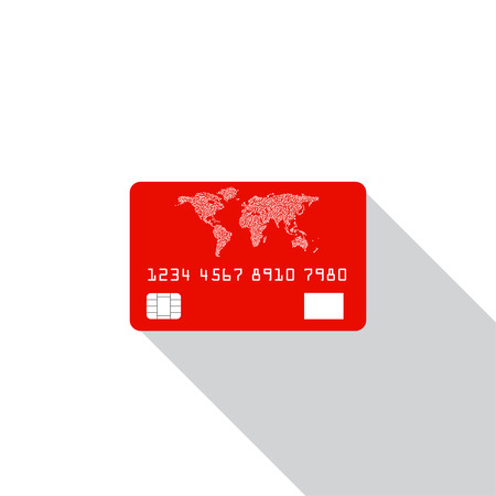 Credit card icon isolated on white background with shadow.のイラスト素材