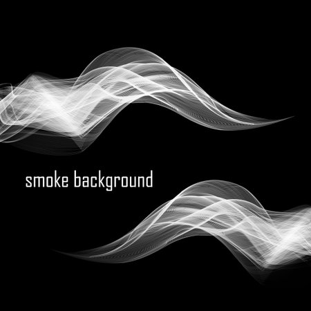Abstract smoke isolated on black. Vector illustration. のイラスト素材
