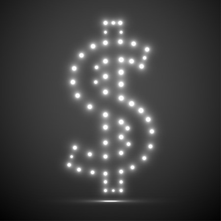 Glowing dollar sign. Vector illustration. Eps 10のイラスト素材