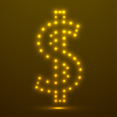 Glowing dollar sign. Vector illustration. Eps 10のイラスト素材