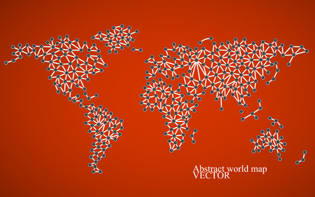Abstract world map Molecule structure. のイラスト素材